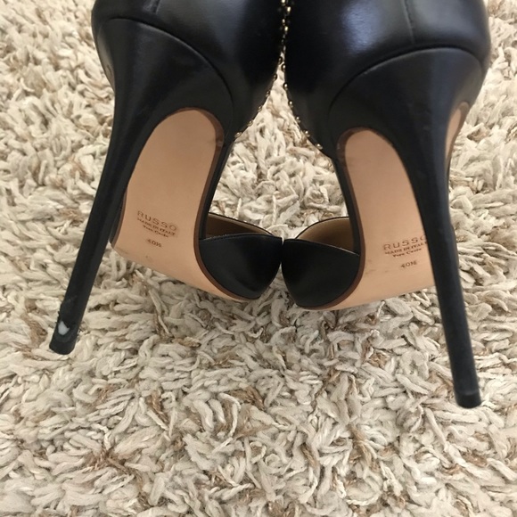 Francesco Russo Studded Black  Heels - Picture 5 of 7